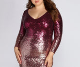 Plus Ombre Sequin Dresses